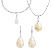 Diamond Drop with Gold Leaf
