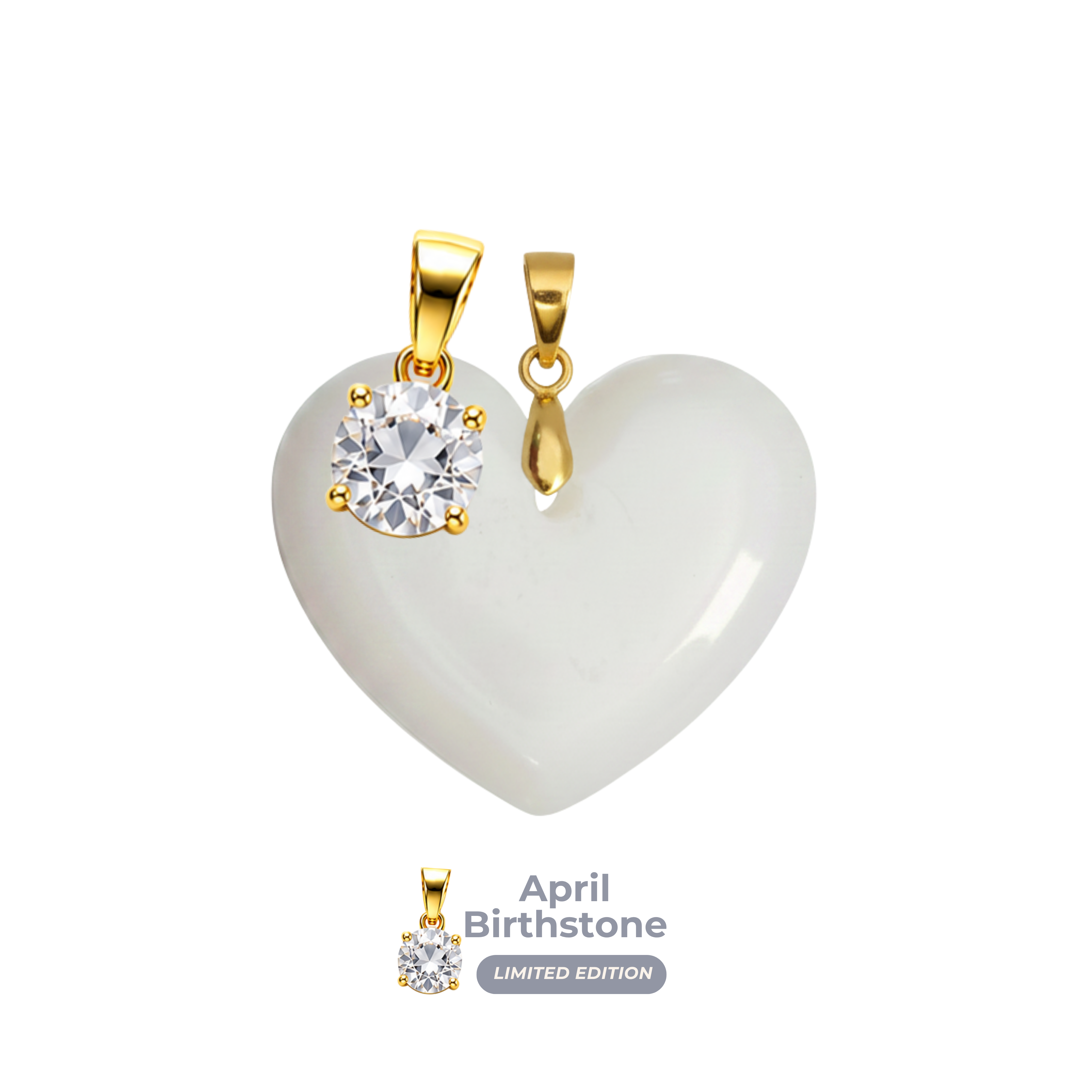 Chubby Heart with Birthstone Pendant