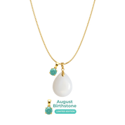 Mini Gota Gordita con Cadena y Colgante de Mes de Nacimiento
