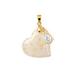 Heart Gold Leaf with Zirconia Drop