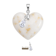 Cuore Paffuto con Foglia d’Oro e Goccia di Zirconia