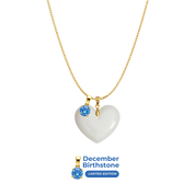 Chubby Heart with Chain and Birthstone Pendant