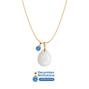 Mini Gota Gordita con Cadena y Colgante de Mes de Nacimiento