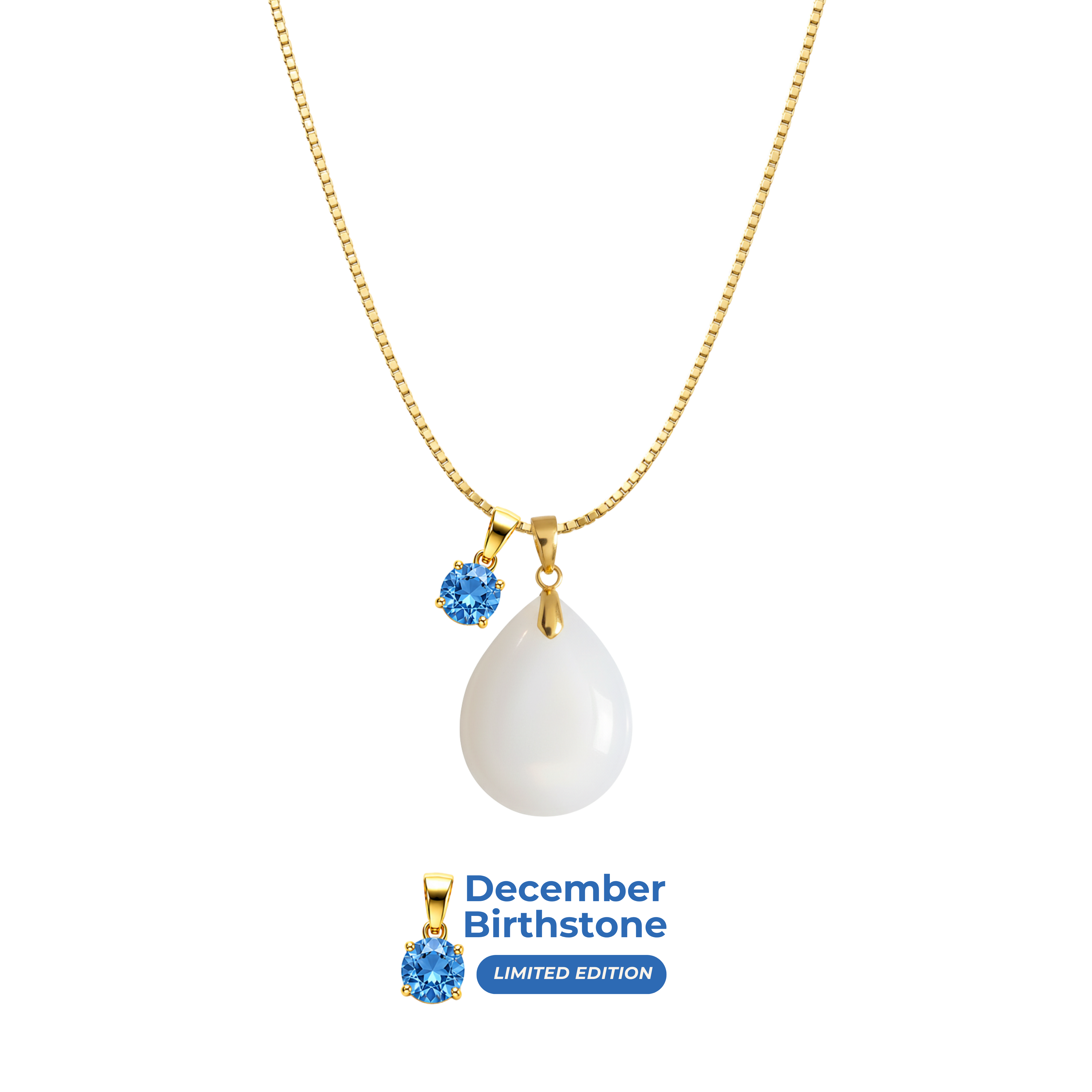 Mini Gota Gordita con Cadena y Colgante de Mes de Nacimiento
