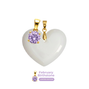 Chubby Heart with Birthstone Pendant