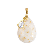 Chubby Drop Gold Leaf with Zirconia Drop