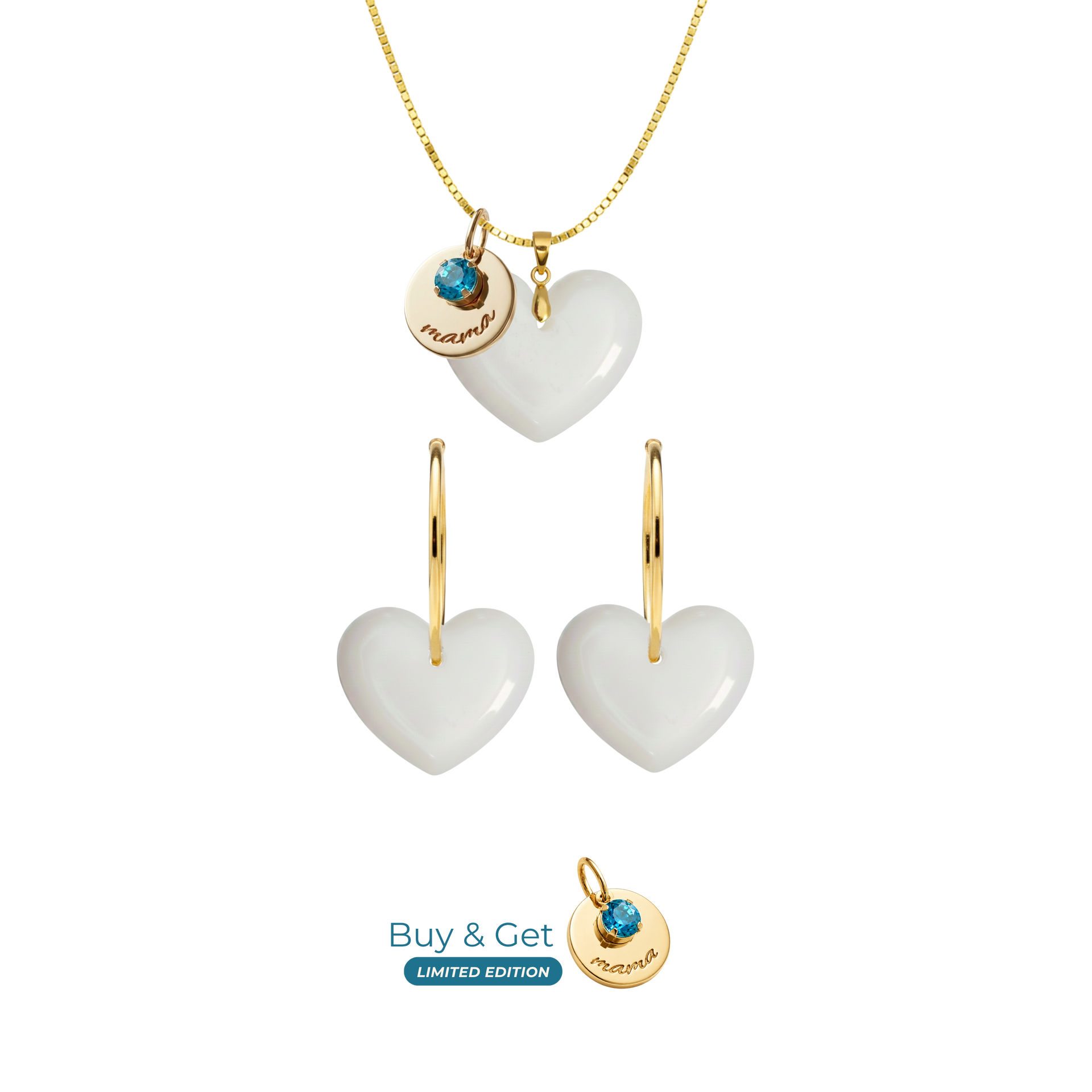 Pendant With Chain and Earrings Chubby Heart – MotherLove – Lackto