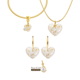 Chubby Heart with Gold Leaf and Zirconia Drop