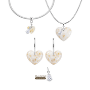 Chubby Heart with Gold Leaf and Zirconia Drop