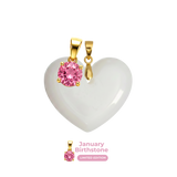 Chubby Heart with Birthstone Pendant