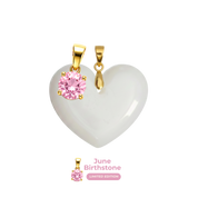 Chubby Heart with Birthstone Pendant