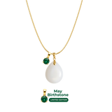 Mini Gota Gordita con Cadena y Colgante de Mes de Nacimiento
