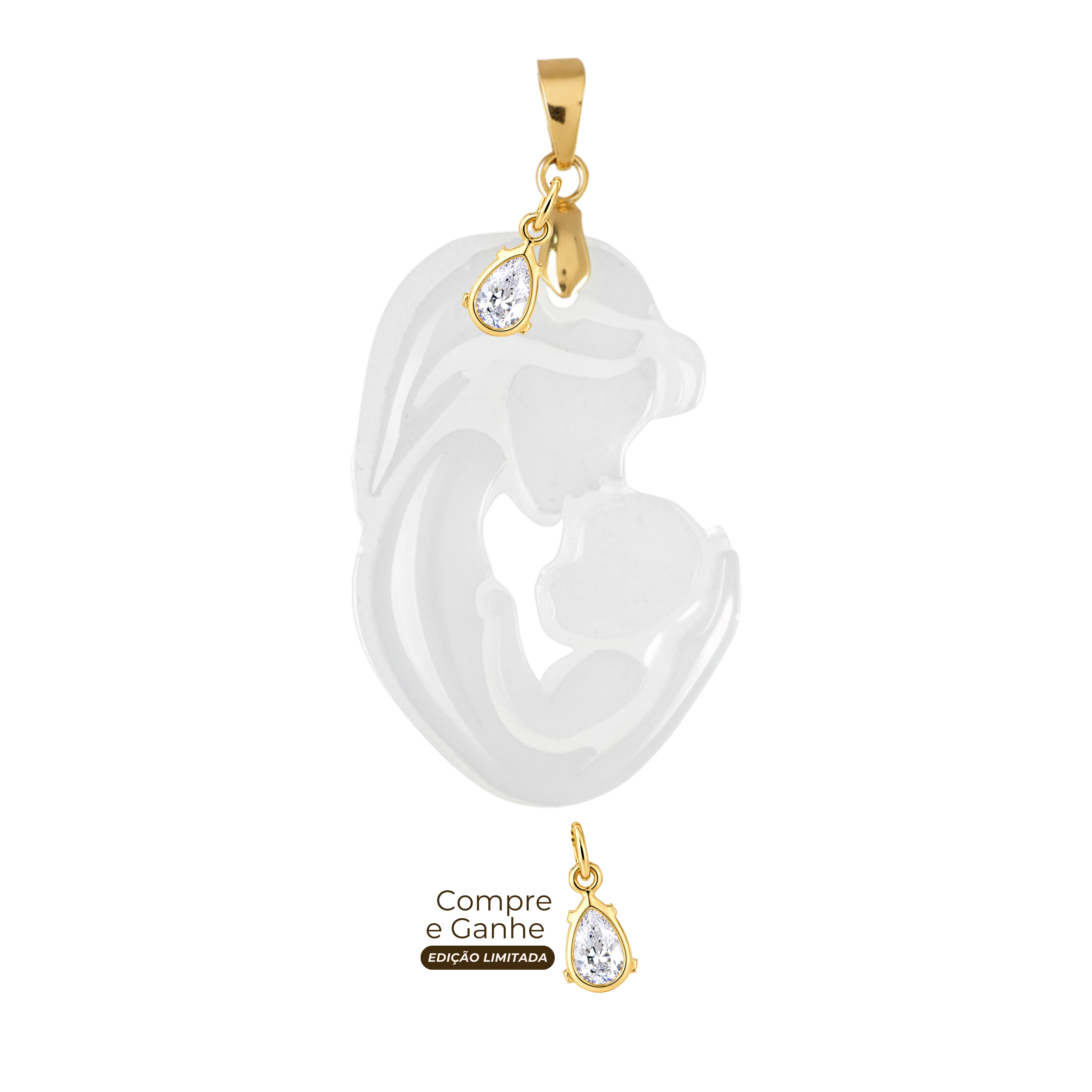 Mamãe e Bebê com Gota Zircônia