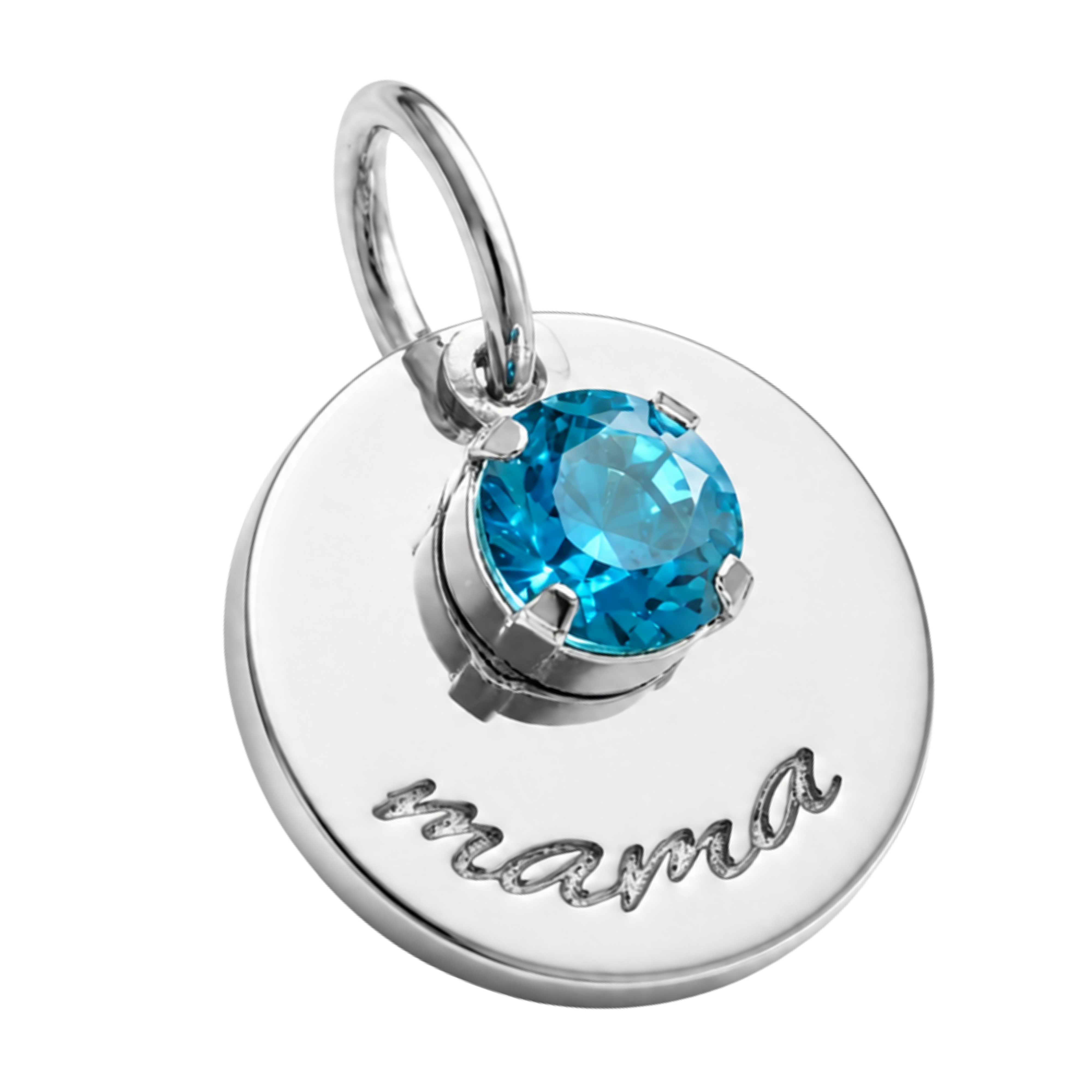 Médaille Mama  Plaqué Or Blanc