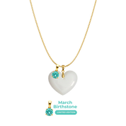 Chubby Heart with Chain and Birthstone Pendant