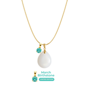 Mini Gota Gordita con Cadena y Colgante de Mes de Nacimiento