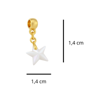 Mini Estrela com Folhas Douradas e Gota Zircônia