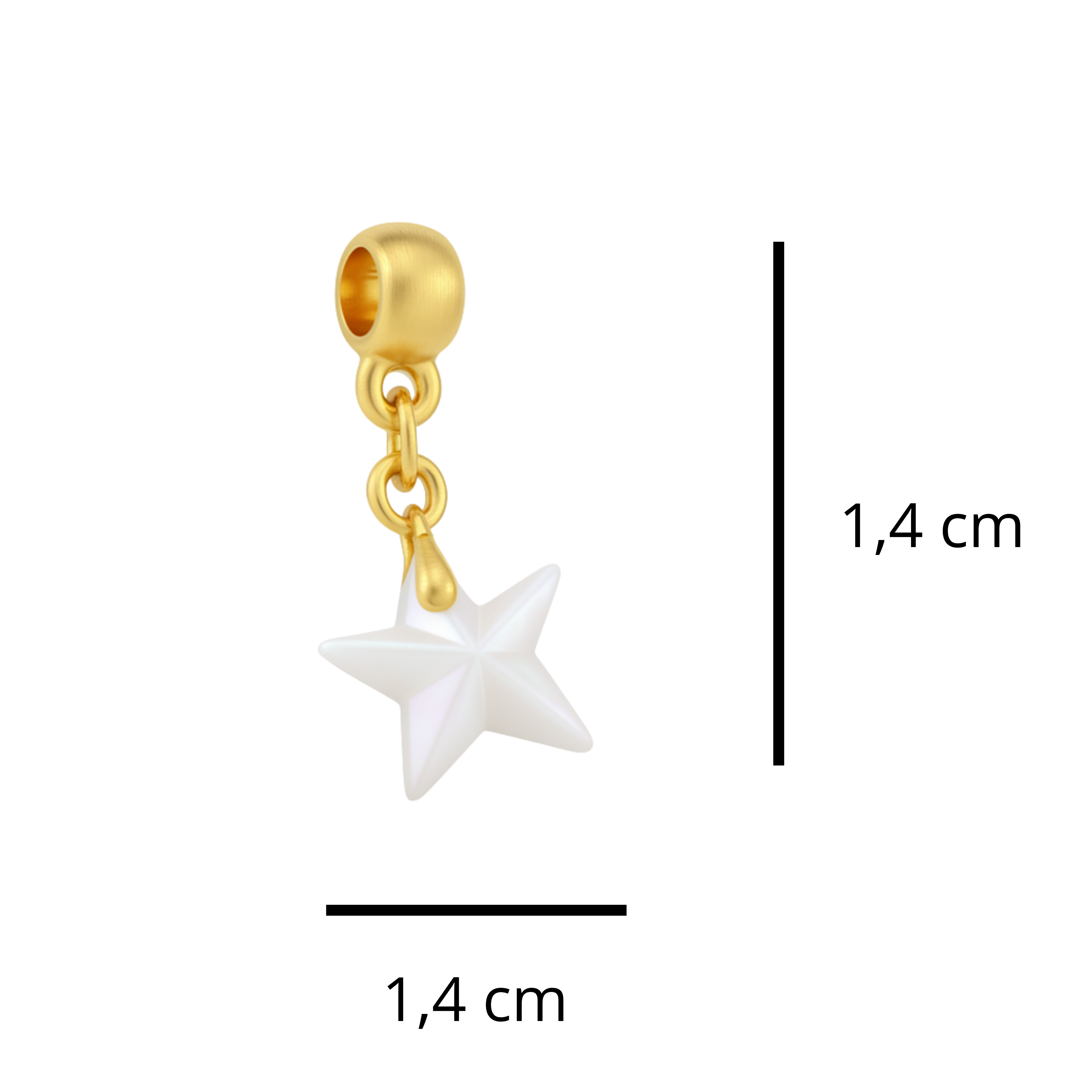 Mini Estrela com Folhas Douradas e Gota Zircônia