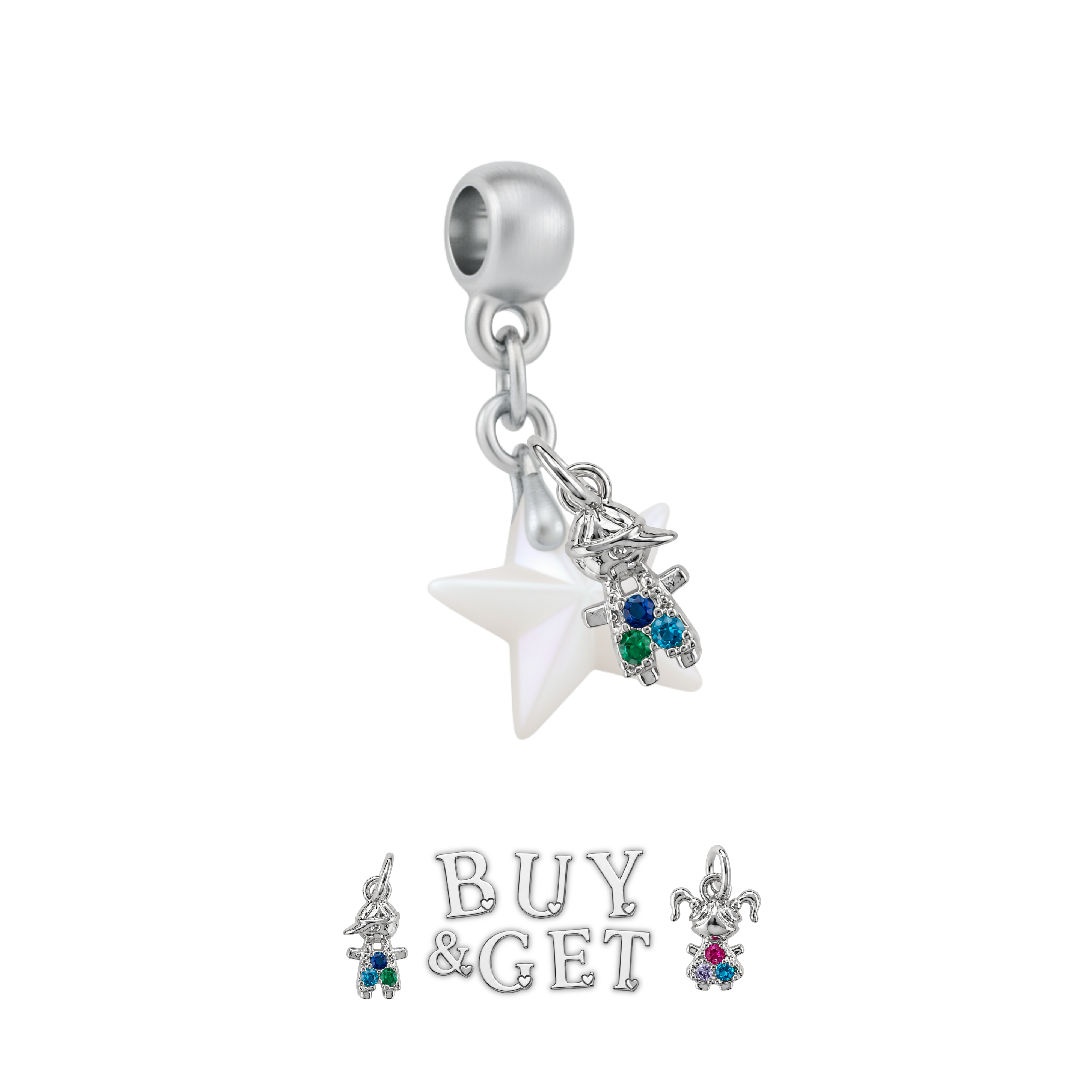 Mini Cuore Paffuto con Goccia di Zirconia
