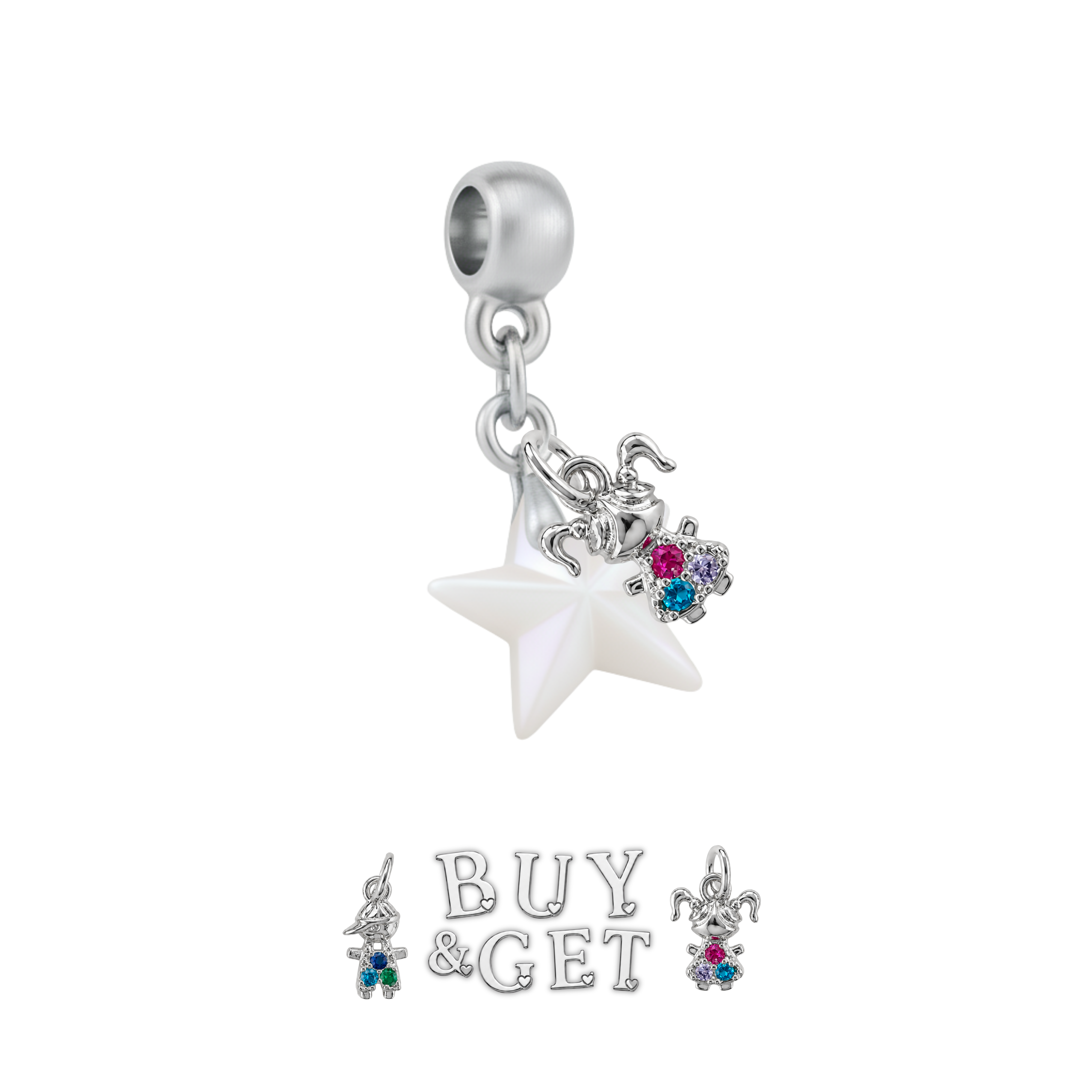 Mini Cuore Paffuto con Goccia di Zirconia