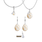 Chubby Mini Drop with Gold Leaf and Zirconia Drop