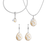 Chubby Mini Drop Gold Leaf with Zirconia Drop