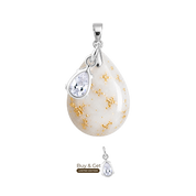Chubby Mini Drop with Gold Leaf and Zirconia Drop