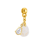 Mini Diamond Drop Gold Leaf with Zirconia Drop
