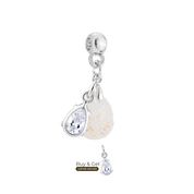 Mini Diamond Drop with Gold Leaf and Zirconia Drop