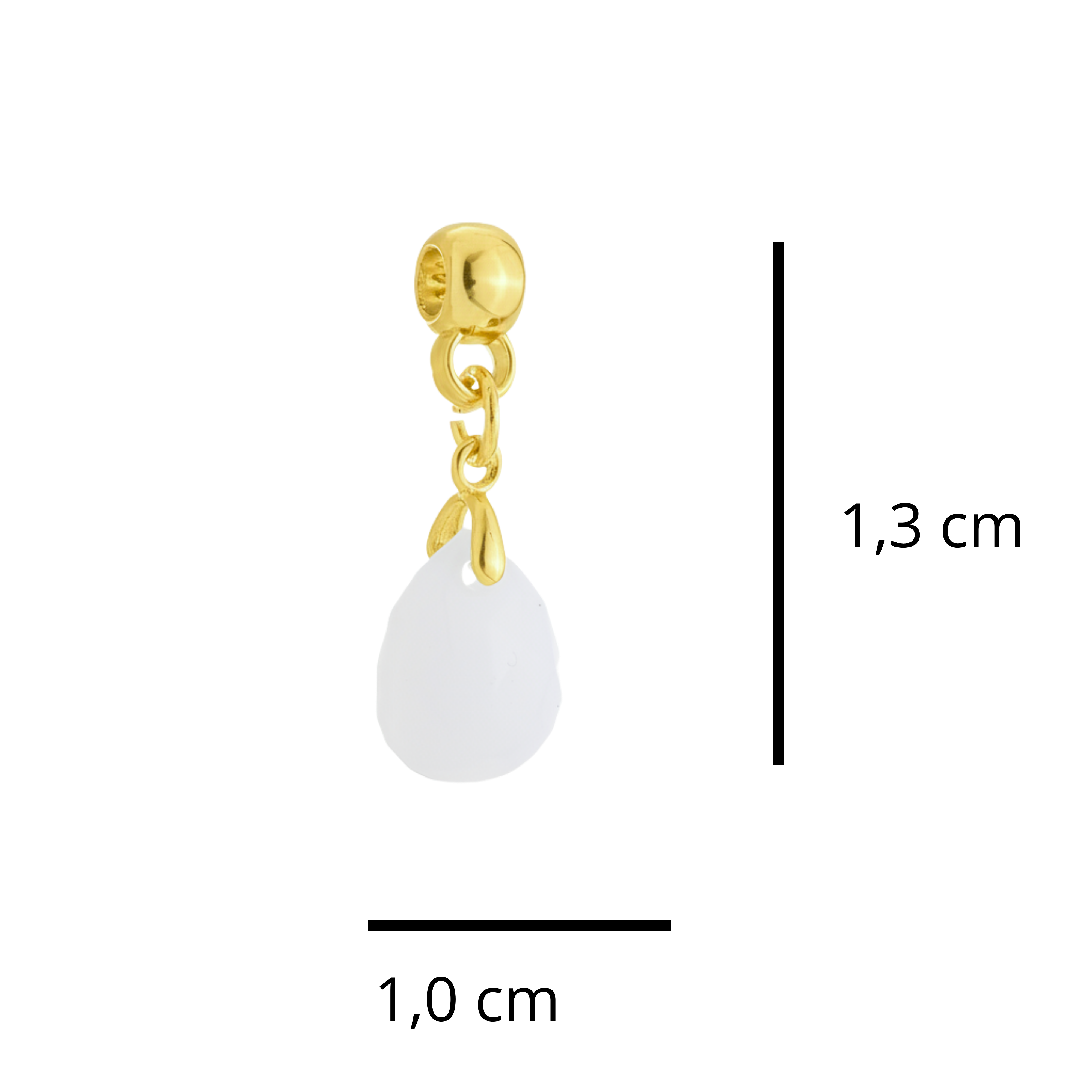 Mini Gota Lapidada com Folhas Douradas e Gota Zircônia