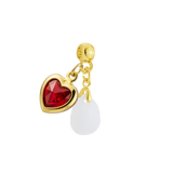 Mini Gota Lapidada com Coração Rubi