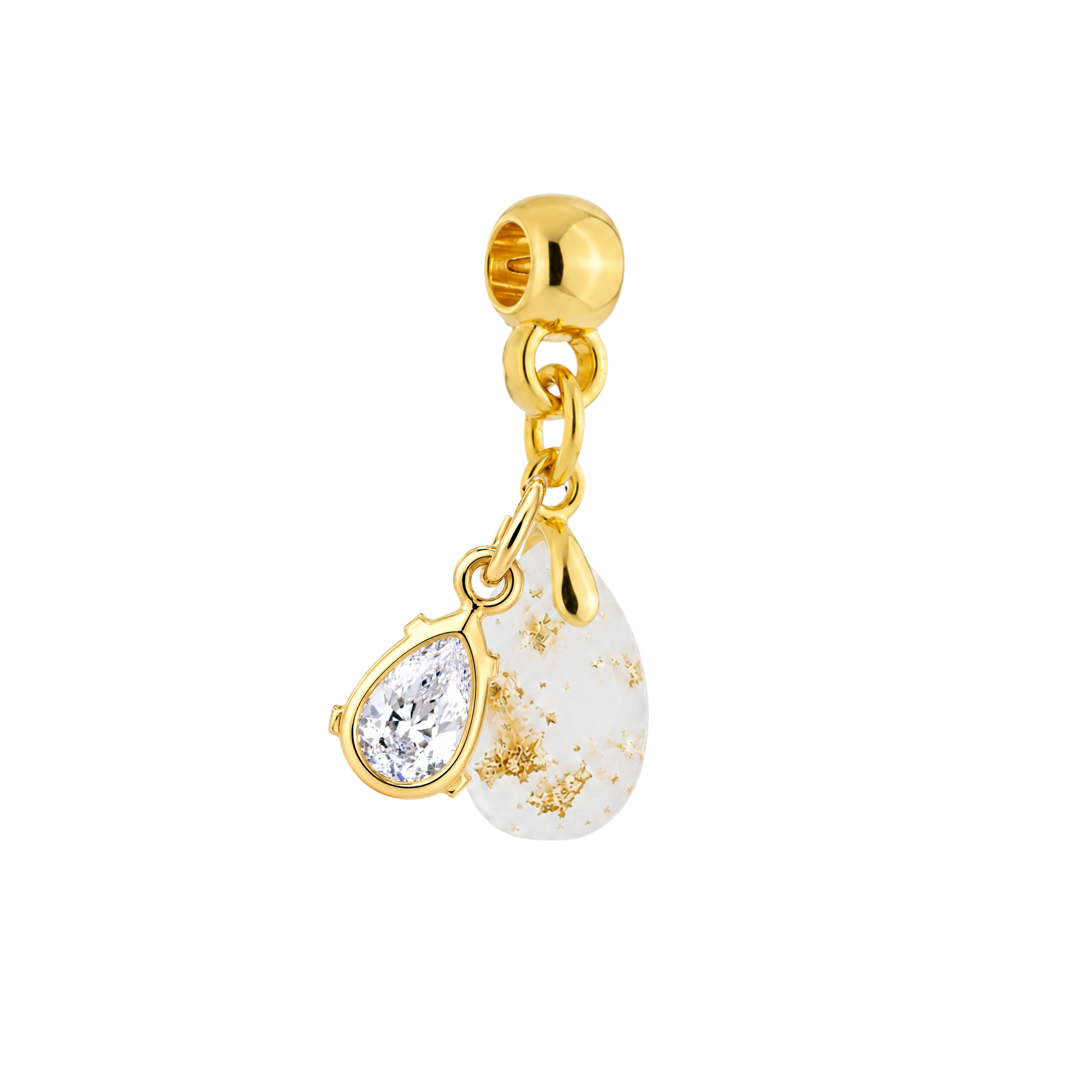 Mini Drop Gold Leaf with Zirconia Drop