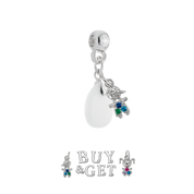 Mini Cuore Paffuto con Goccia di Zirconia