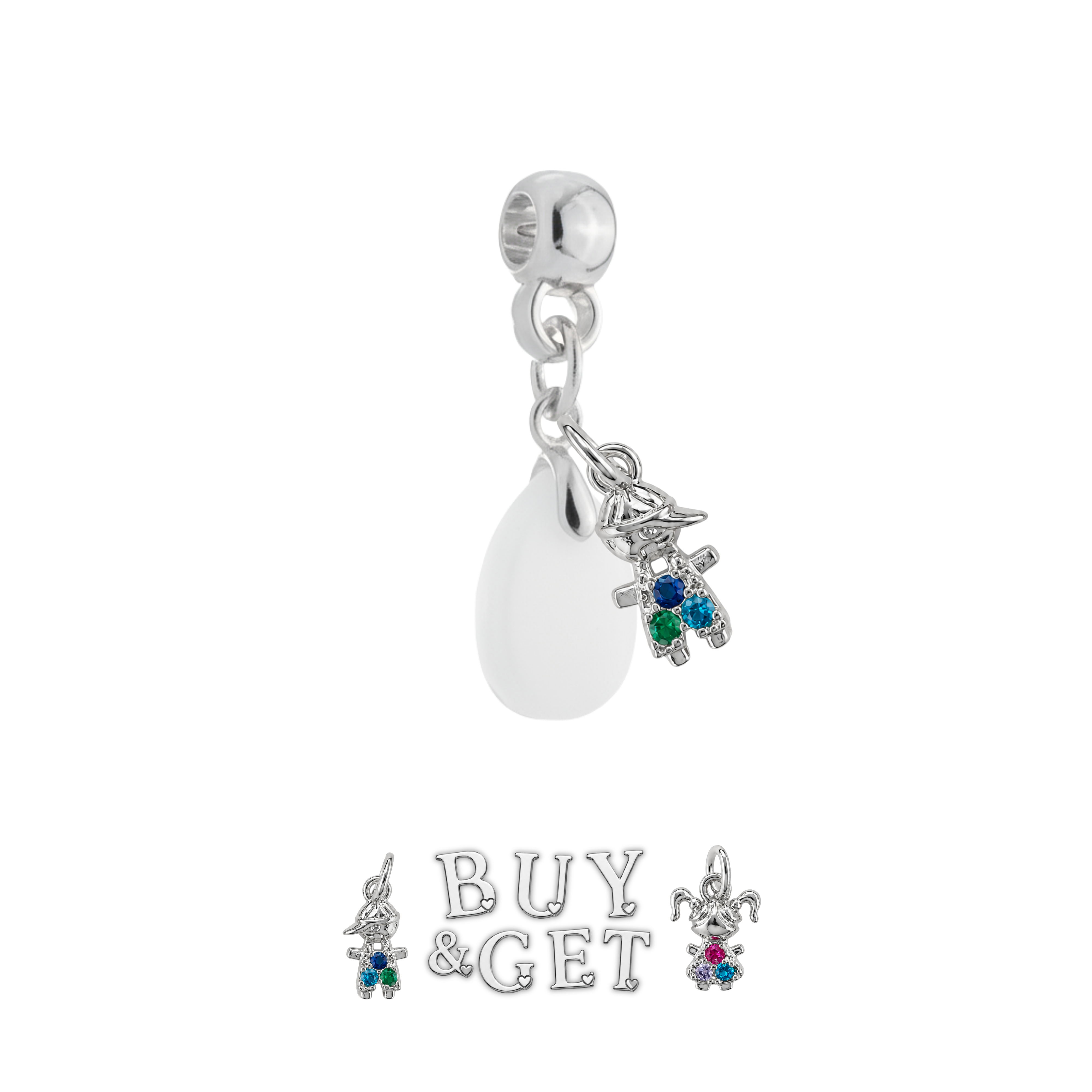 Mini Cuore Paffuto con Goccia di Zirconia