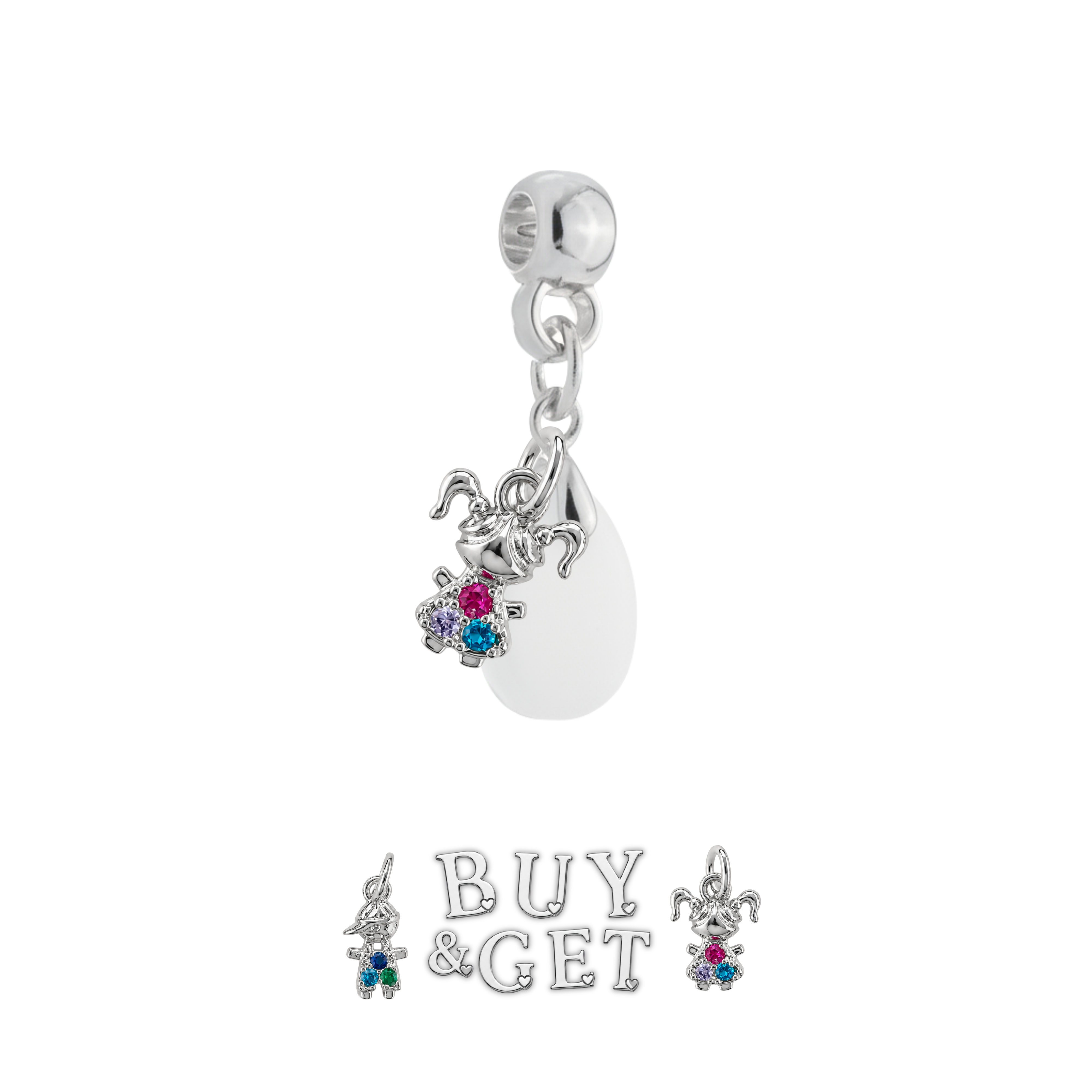 Mini Cuore Paffuto con Goccia di Zirconia