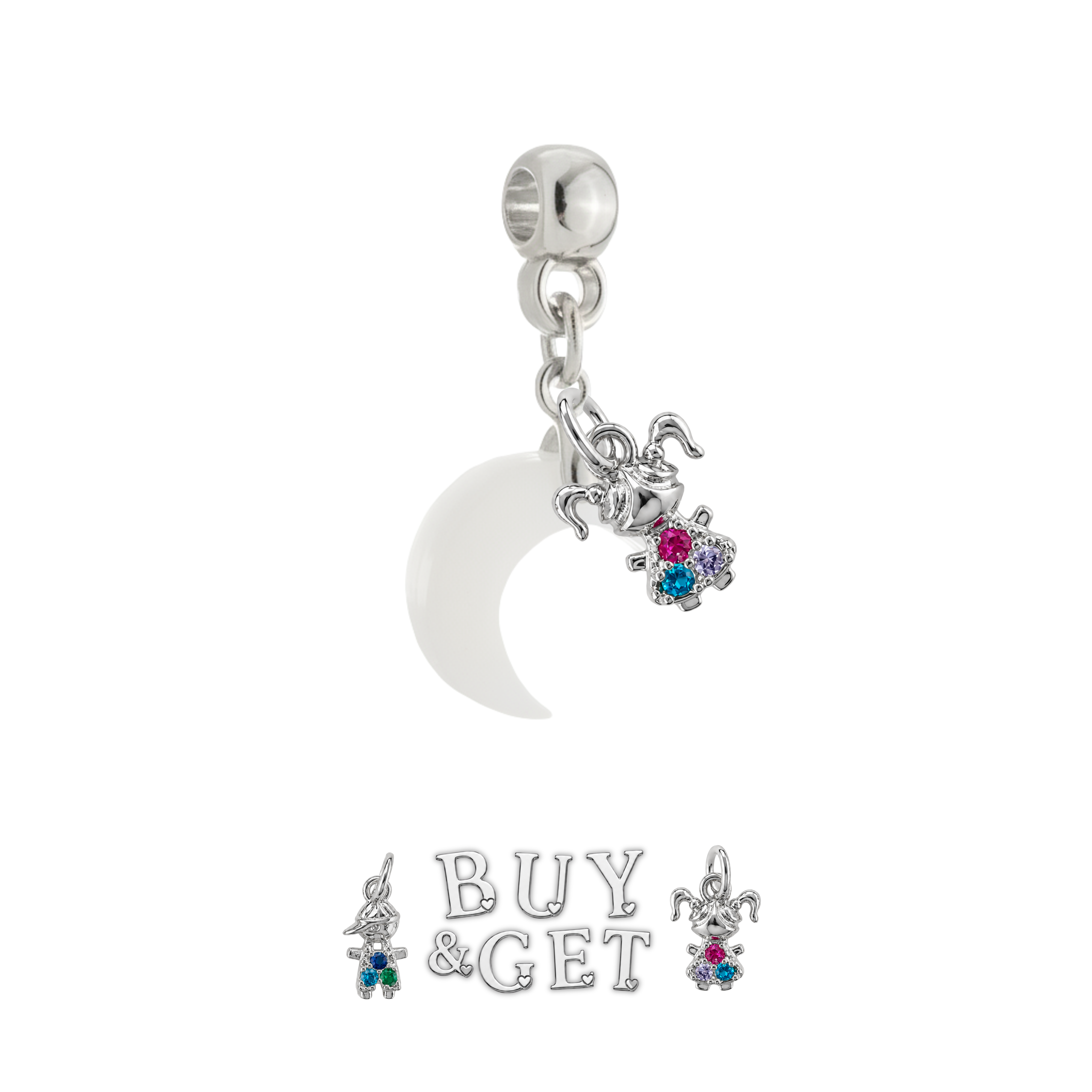 Mini Cuore Paffuto con Goccia di Zirconia