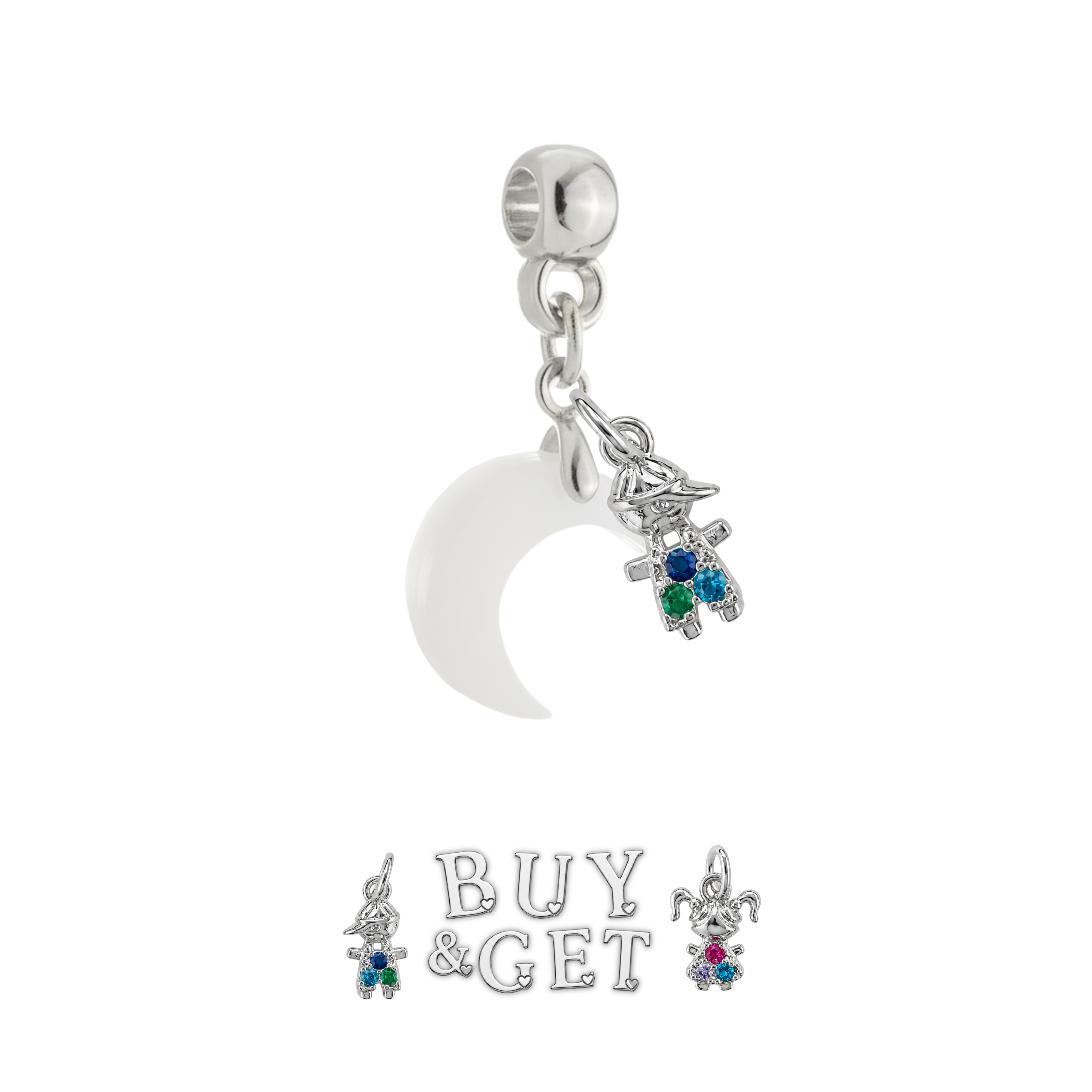 Mini Cuore Paffuto con Goccia di Zirconia