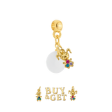 Mini Pummel Herz mit Zirkonia-Tropfen