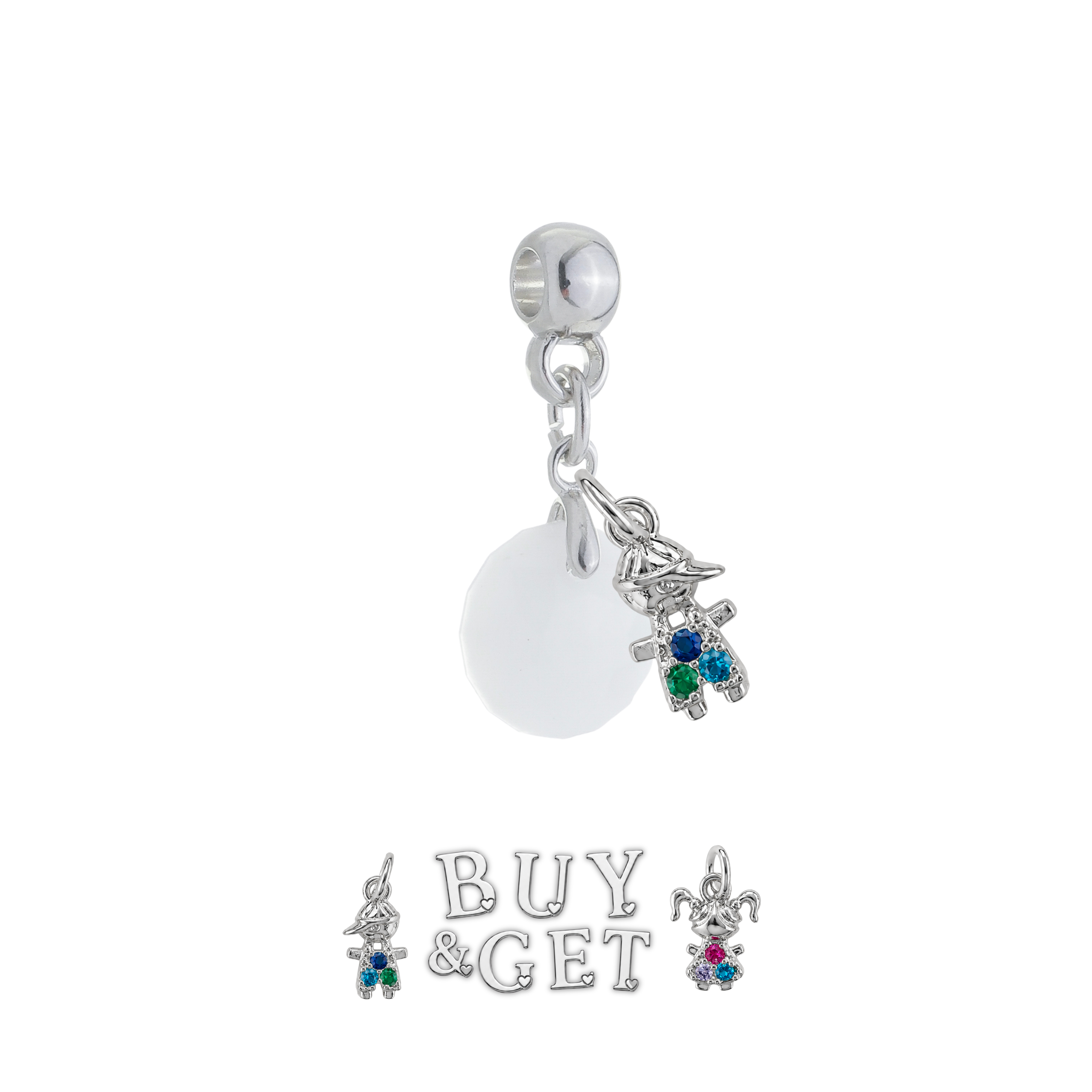 Mini Pummel Herz mit Zirkonia-Tropfen