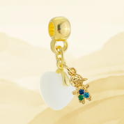Zusätzlicher Anhänger mit Blattgold und Zirkonia-Tropfen