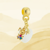 Zusätzlicher Anhänger mit Blattgold und Zirkonia-Tropfen