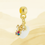 Zusätzlicher Anhänger mit Blattgold und Zirkonia-Tropfen