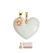 Chubby Heart with Birthstone Pendant