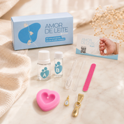 Mamãe e Bebê com Folhas Douradas e Gota Zircônia