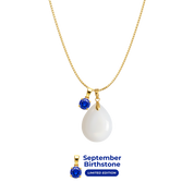 Mini Gota Gordita con Cadena y Colgante de Mes de Nacimiento