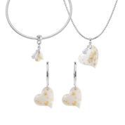Twisted Heart Gold Leaf with Zirconia Drop